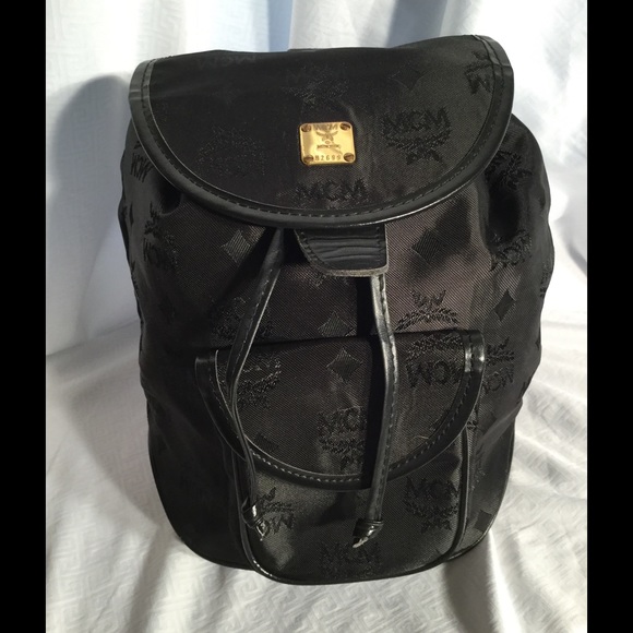 mcm backpack nylon black