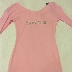 Pink Bebe V neck 3/4 sleeve shirt size small