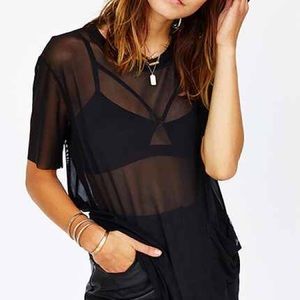 Silence + Noise Oversized Mesh Tee