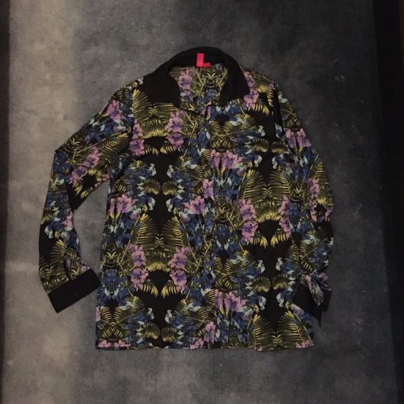 Floral doubted oversized blouse