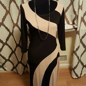 Black & Taupe Maxi Dress