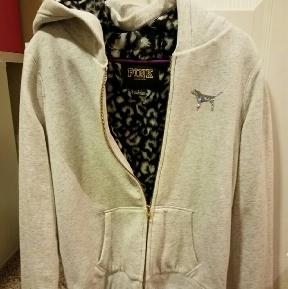 VS PINK FUR LEOPARD SWEATER HTF