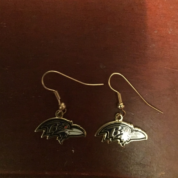 Baltimore Ravens earrings made with real gold :)