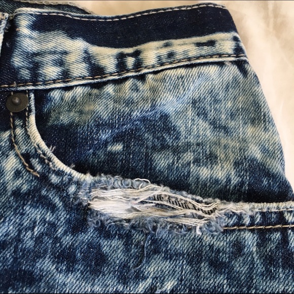 CUSTOM ACID WASH LEVI CUT OFFS sz 30 waist - Picture 3 of 4