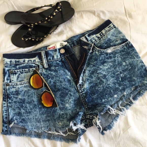 Levi's Denim - CUSTOM ACID WASH LEVI CUT OFFS sz 30 waist