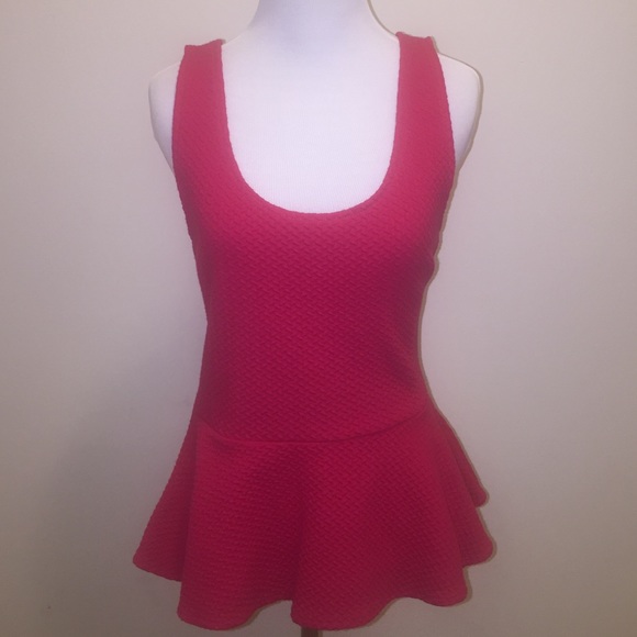 Anthropologie Pink Peplum tank