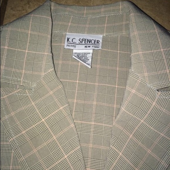 K.C. Spencer Gray Plaid Skirt & Jacket 10P - Picture 4 of 4