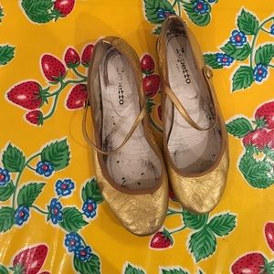 Gold repetto Mary Jane ballet flats