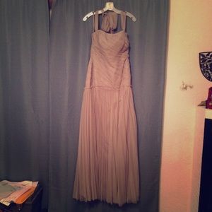 David's Bridal/VW Halter Dress Size 8 NWT Stone