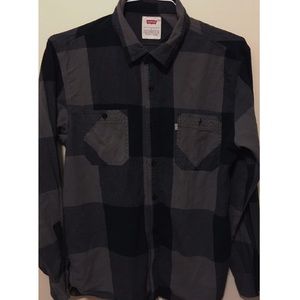 Men's Levi Flannel Black and Grey