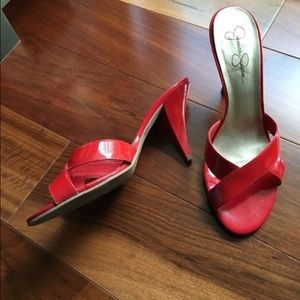 Jessica Simpson Red Patent Slides