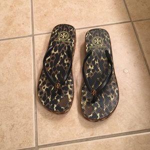Tory Burch wedge flip flops