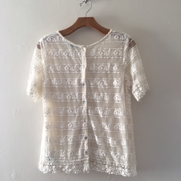 Forever 21 Striped Lace Top - Picture 2 of 3