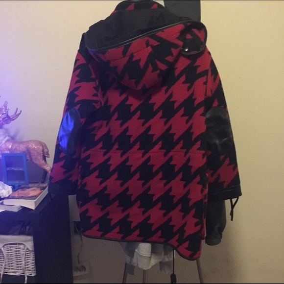Coach wool houndstooth parka