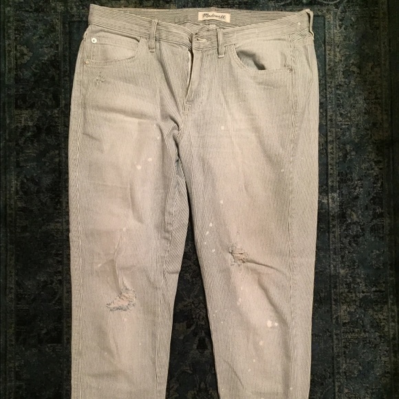 Madewell Railstripe boyfriend jeans