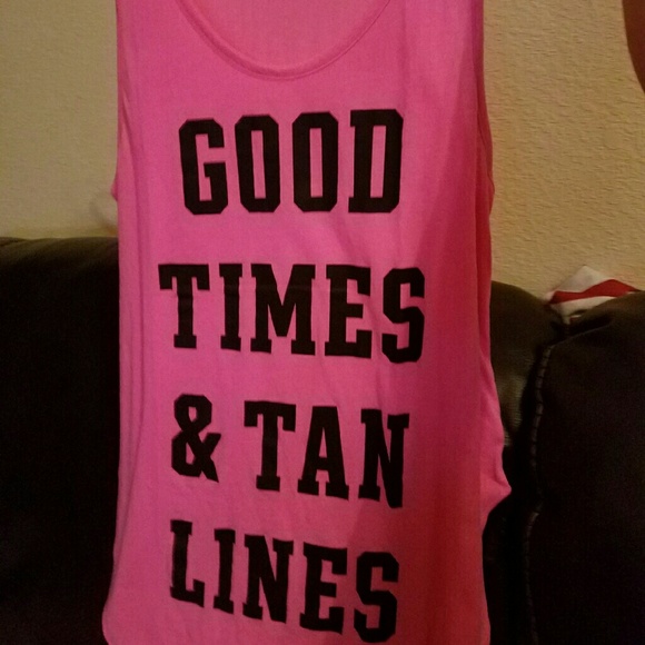 VS PINK GOOD TIMES AND TAN LINES TANK sold