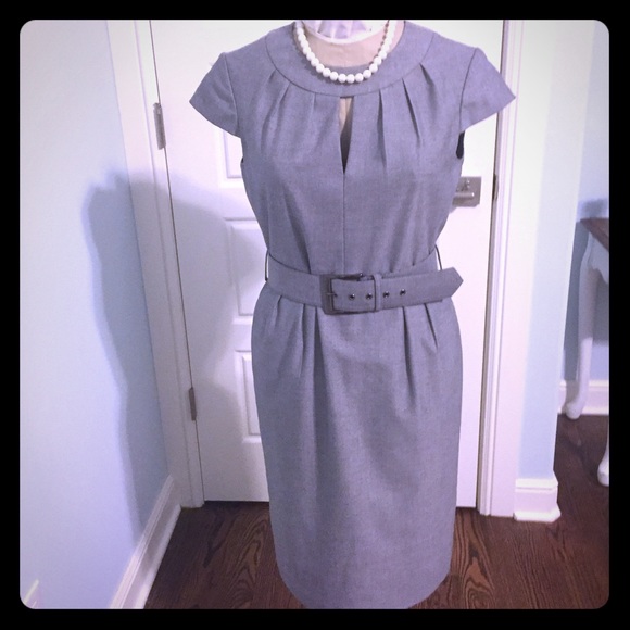 Grey suit looking dress with belt - Picture 1 of 4