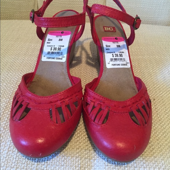 Red leather wedges from Nordstrom Rack. Size 8.