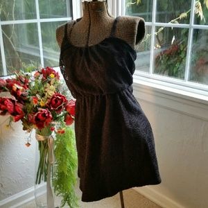 Black lace mini dress