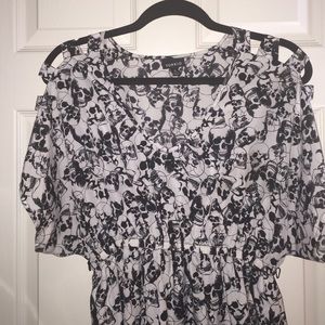 Torrid 0X Cut Out Sleeve Skull dress worn once