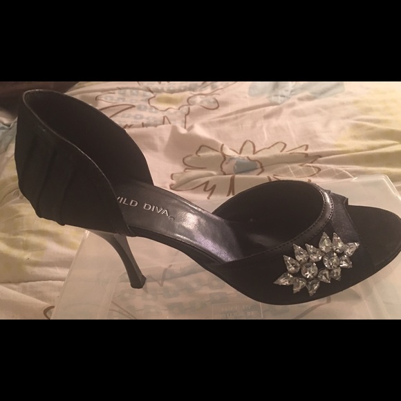 Black tuxedo style heels