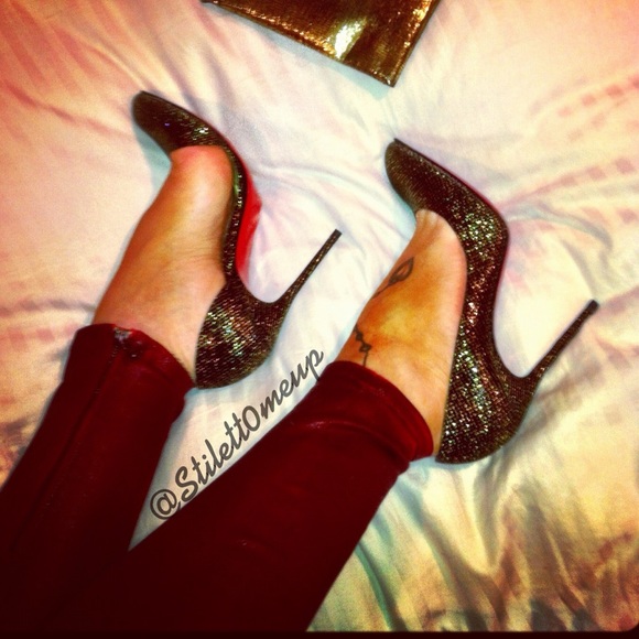 Christian louboutin sparkly heels 100mm