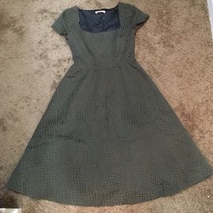 Hunter green midi dress