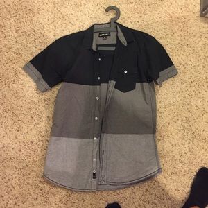 Button up shirt grey and black. Mint condition