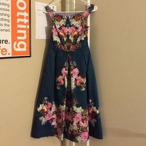 asos petite dark teal floral dress