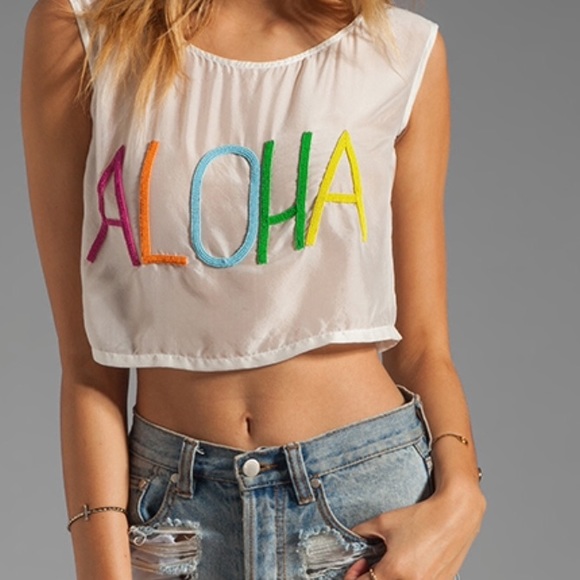 Mara Hoffman Aloha beaded crop top