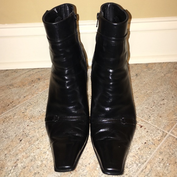 Nine West black leather ankle boots.