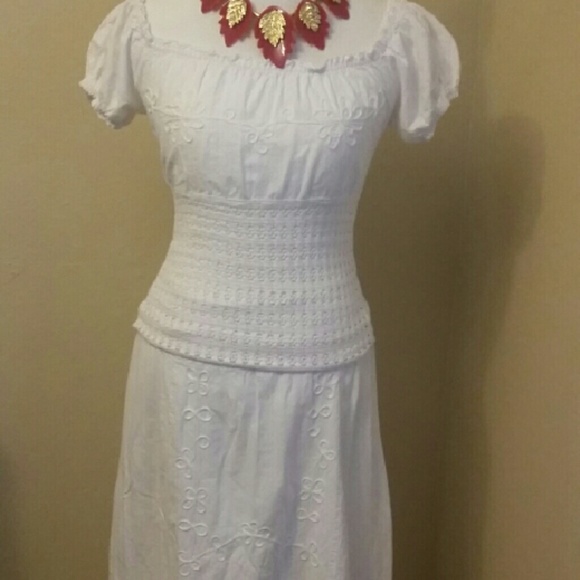 100% cotton.GIOCAM WHITE SKIRT SET.SIZE S