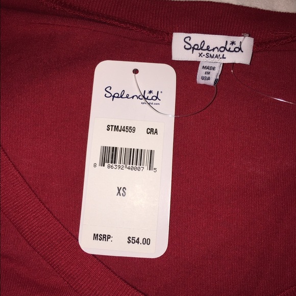 SOLD NWT Splendid Long Sleeve Scoop Tee - Picture 2 of 4