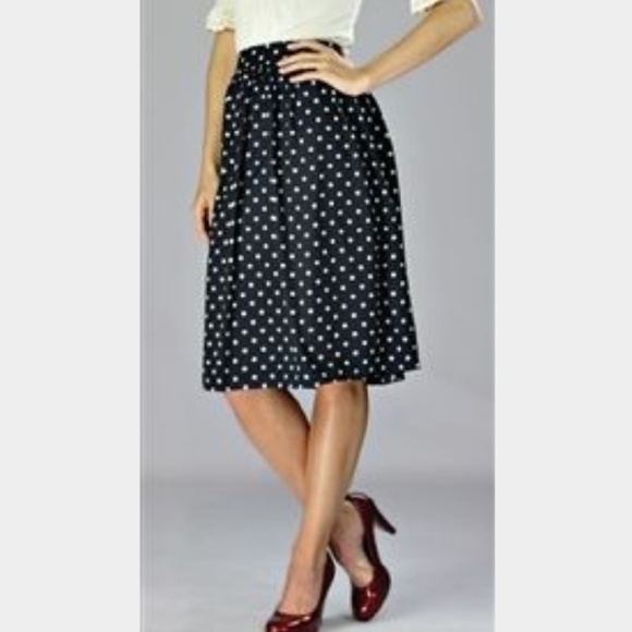 Mikarose Blue Polka Dot Skirt