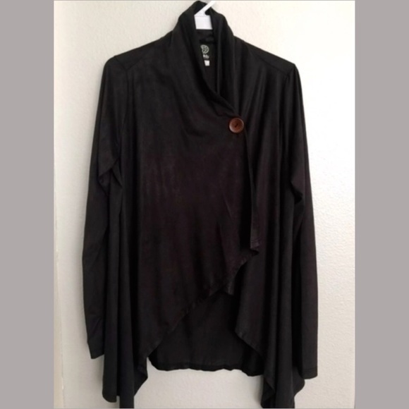 Black Suede One Button Cardigan! NEW! - Picture 2 of 6