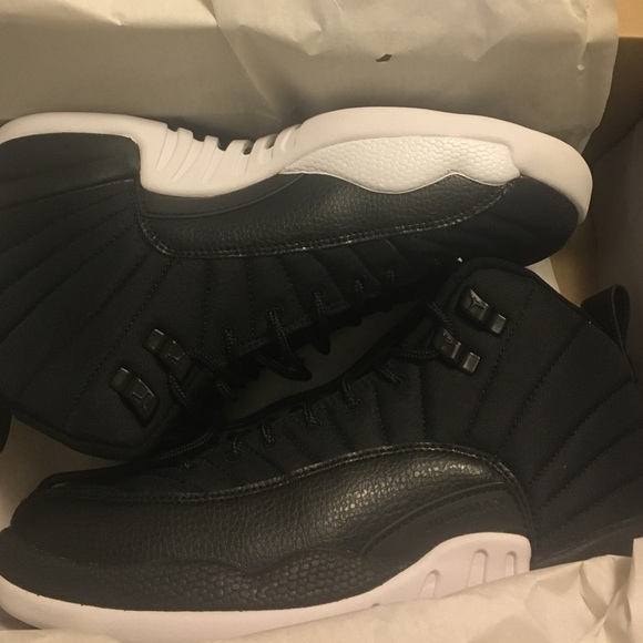 Jordan retro 12s black and white size 6y