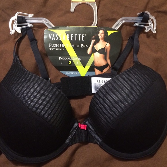 34C black sexy push up t-shirt bra underwire
