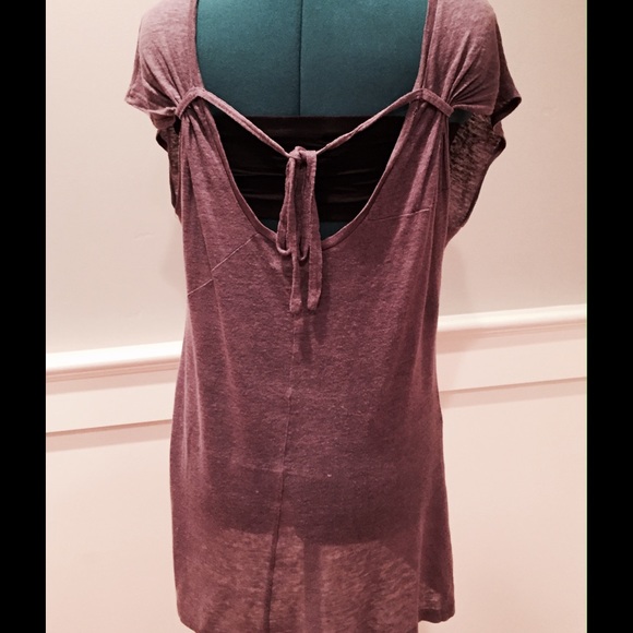 TROUVE Linen TieTunic/Top in Taupe - Picture 3 of 4