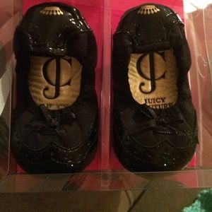 Black Juicy Couture Baby Crib Shoes