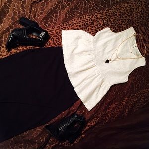 Peplum White Banana Republic Lace Blouse