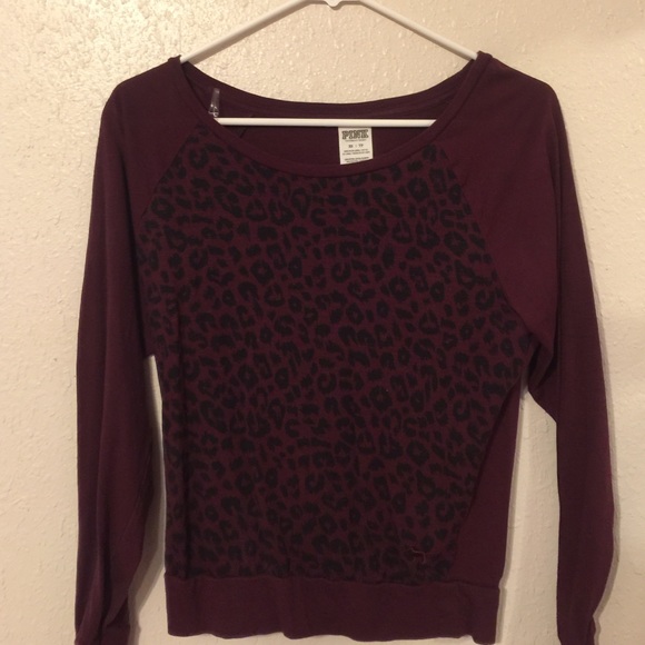 PINK maroon/ black cheetah print long sleeve :)