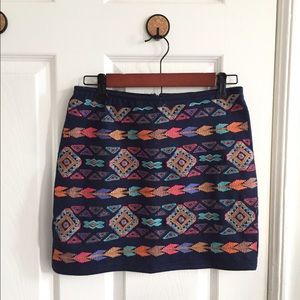 New with tags Francesca navy embroidered skirt