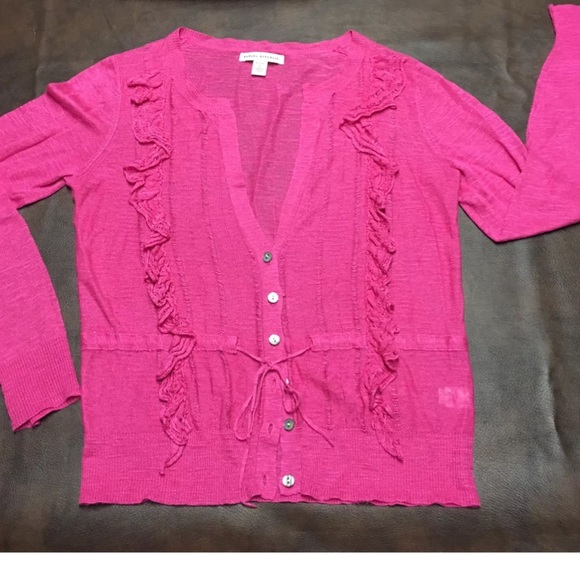 * Banana Republic Pretty Pink Ruffles Cardigan *
