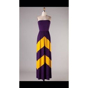 Purple and Gold Chevron Maxi