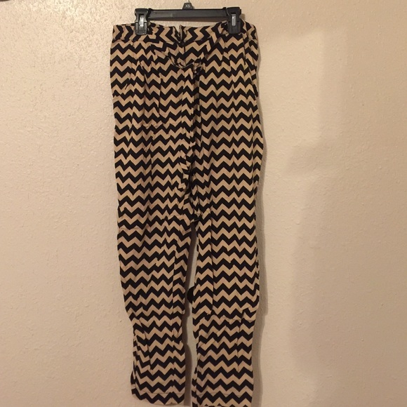Chevron pants with tie at the waist! :)