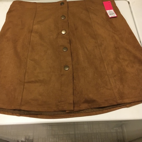 Suede camel skirt
