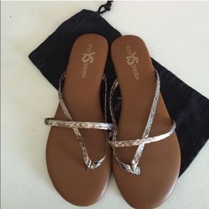 Yosi Samra Metallic Flip Flops