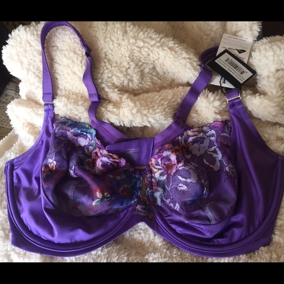 Brand new with tags purple floral 38 DDD bra