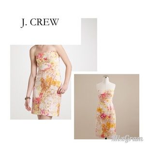 J.Crew Sunshine Peony Coccinelle Strapless Dress