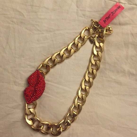 Betsey Johnson Lip Print necklace